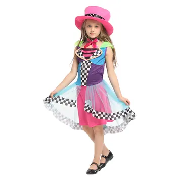 

Funny Beauty Circus Clown Costume Cosplay for Girls Child Halloween Purim Carnival Party Mardi Gras Fancy Dress G-0341