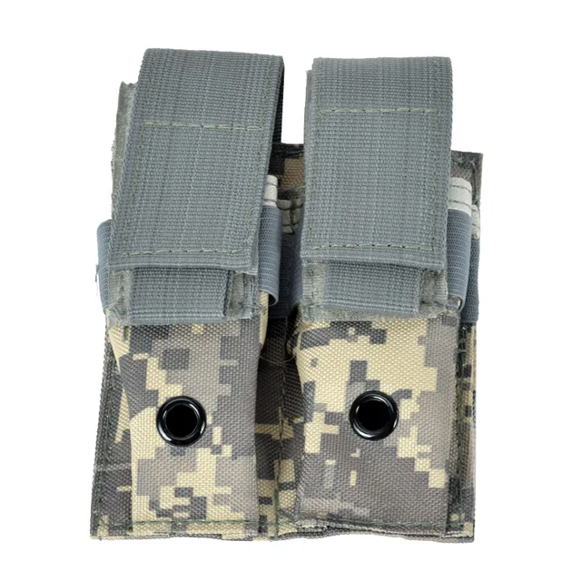 SINAIRSOFT Tactical Nylon 9mm 600D Molle Dual Double Pistol Magazine EDC Pouch Close Holster For Outdoor Hunting Combat Military ACU