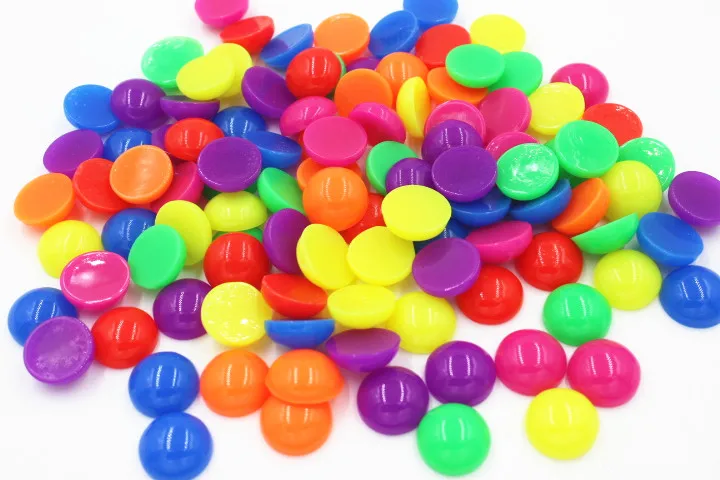 

100pcs/lot flat back resin cabochons accessories DIY resin kawaii round mix colors 13mm