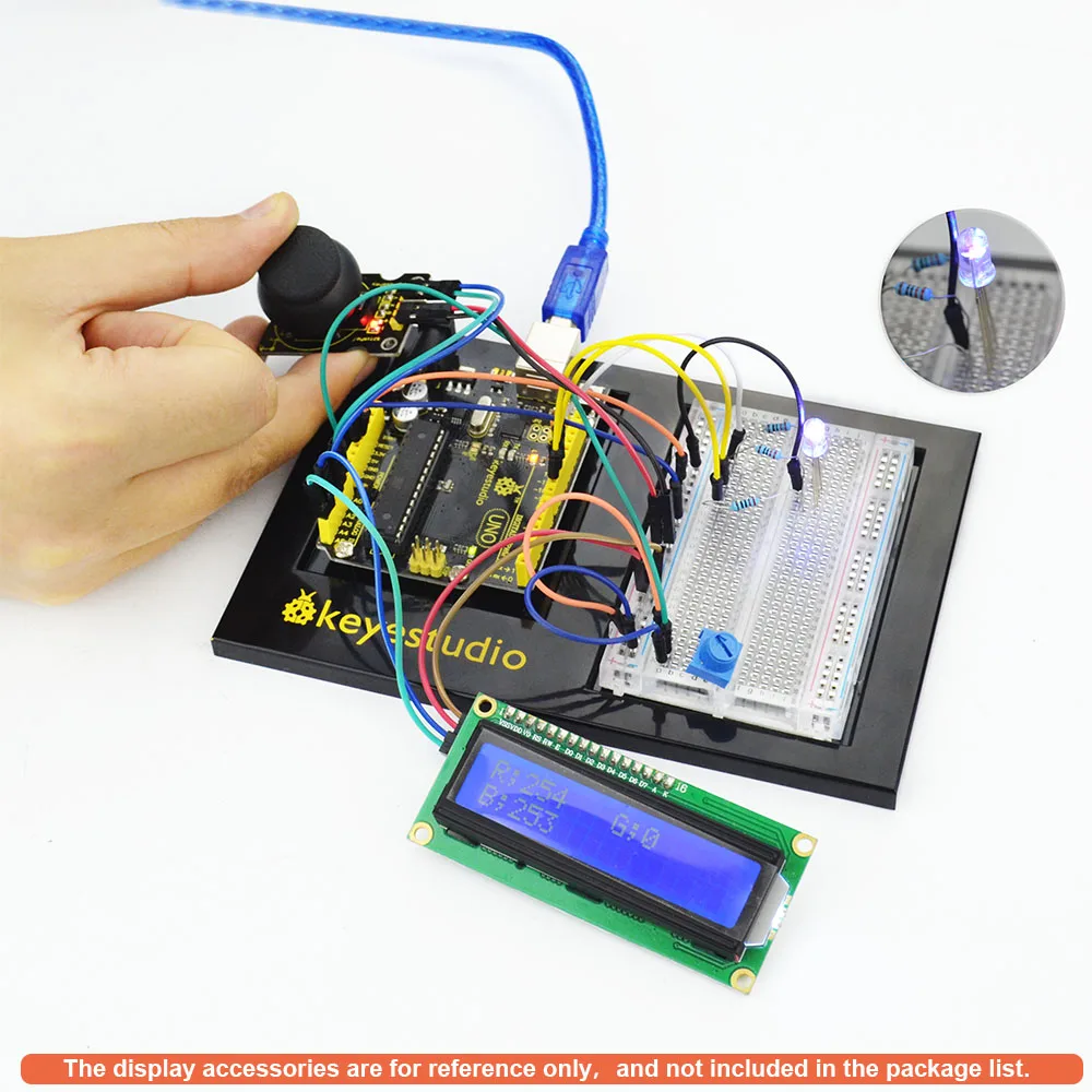 Keyestudio UNO R3 доска + 400 отверстий прозрачный макет + шасси + 65 перемычек + 50 см USB кабель для проекта Arduino DIY
