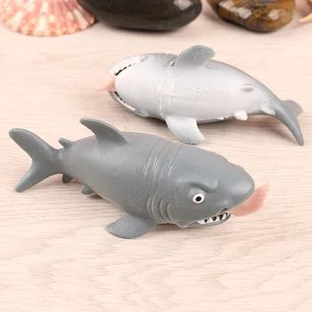 

Squishy Squeeze Shark Bite Leg Out Games Stress Relief Fun Toy Grey Dropshipping