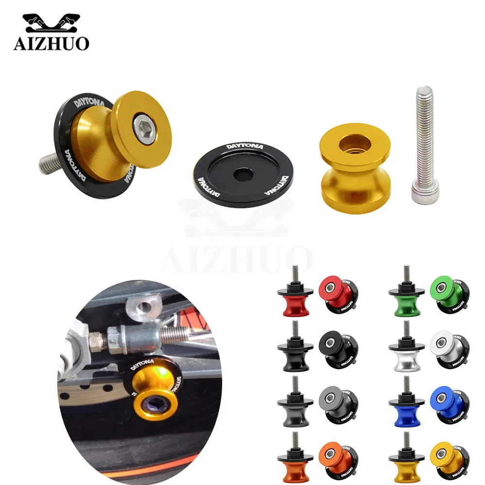 For Triumph Daytona 675 2006 2007 2008 2009-2012 675R 2011-2012 8MM Motorcycle Accessories Swingarm Sliders Spools Daytona Logo