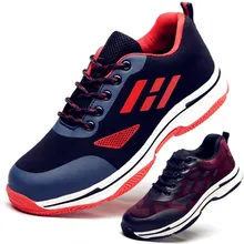 Мужская дышащая Рабочая защитная обувь со стальным носком мужские уличные противоскользящие стальные защитные ботинки, обувь