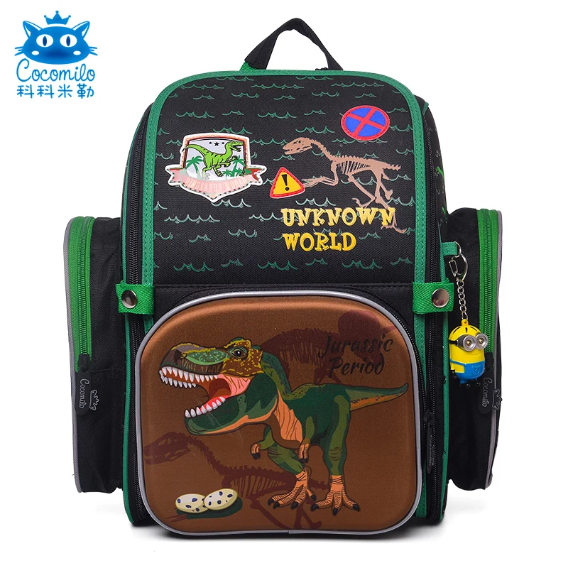 

delune Brand1-4 grade orthopedic school bags for boys Cartoon dinosaur EVA Folded Children Primary School Backpack