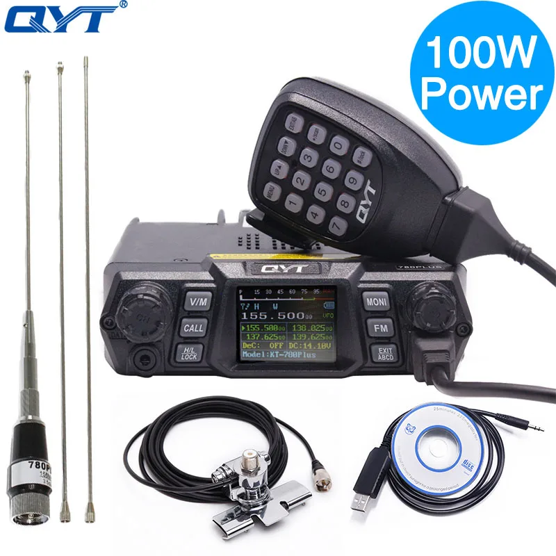 QYT KT-780 плюс 100 Вт Мощный Quad-Standby VHF 136-174 МГц автомобиль портативные рации KT780 200CH Long range связь