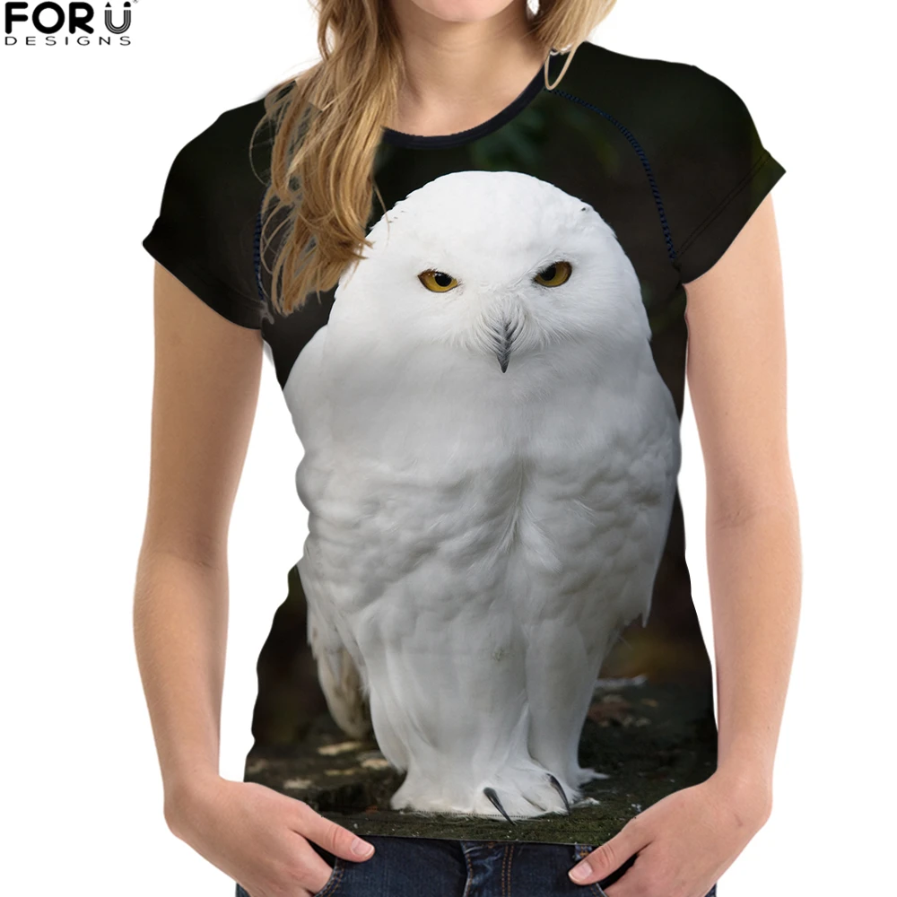 

FORUDESIGNS T-shirt Wome Funny White Tops Tees Female Pigeon Printing T Shirts Feminism Casual Tshirts 2018 Summer Brand Clothes