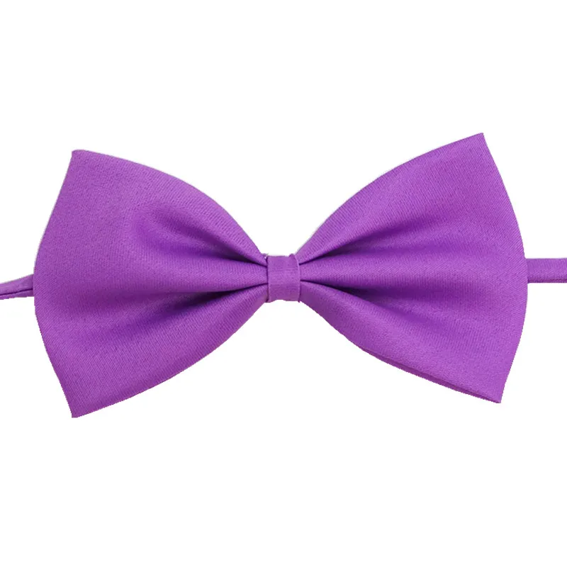 Простые детские галстуки-бабочки из полиэстера, галстуки-бабочки, детские галстуки для мальчиков и девочек, смокинг, бантики для собак - Цвет: light purple