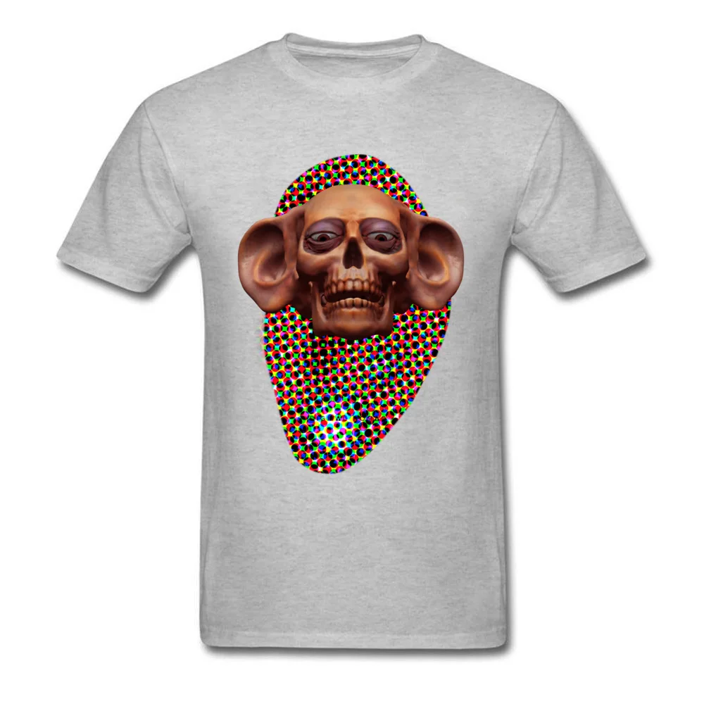 Deejay Skull Pure Cotton Tops Shirt for Men Casual T Shirts comfortable Hip Hop O Neck Tops Tees Short Sleeve Top Quality Deejay Skull grey