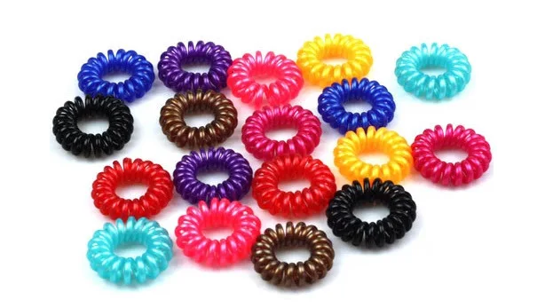 100pc Minimal Mix Styles Hair Accessories Novelty Cute Candy Color Jewelry Hair Ring Hair Rope Candy-colored Telephone Wire