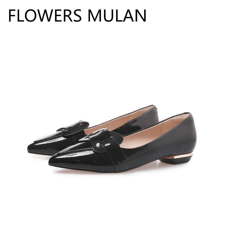 Luxury Shoes Women Designers Red Black Patent Leather Flat Ballet Shoes Slip On Ponted Toe Soft Rubber Heel Loafers Casual Mules Luxury Shoes Women Designers Red Black Patent Leather Flat Ballet Shoes Slip On Ponted Toe Soft Rubber Heel Loafers Casual Mules