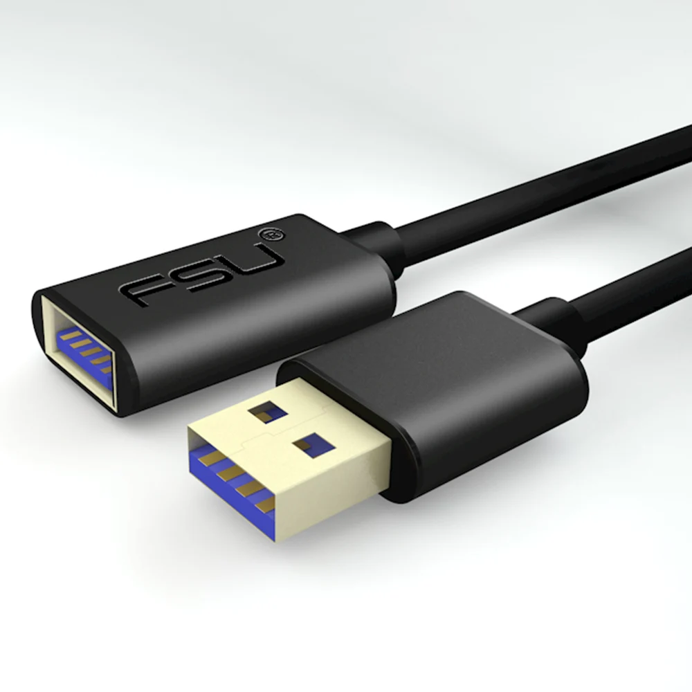 USB 3,0 кабель-удлинитель USB кабель-удлинитель для передачи данных 0,5 м 1 м 1,5 м 2 м 3 м для ПК PS4 Smart tv удлинитель Cabl - Цвет: Plastic black