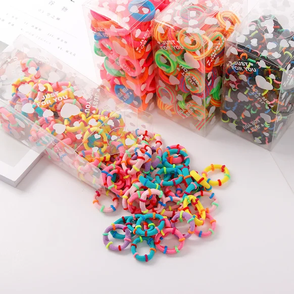 

100PCS/Lot 3.0CM Children Cute Small Ring Rubber Bands Tie Gum Ponytail Holder Elastic Hair Band Headband Girls Hair Accessories