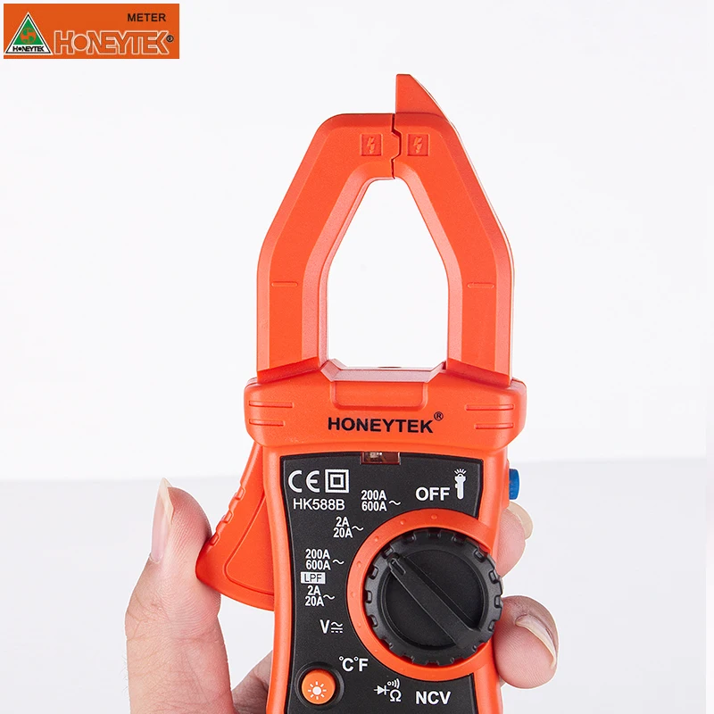 HONEYTEK Авто Диапазон VFC TEMP НТС мультиметр диодный Мини цифровой токовые клещи AC/DC Ток Напряжение LPF HK588B Напряжение метр