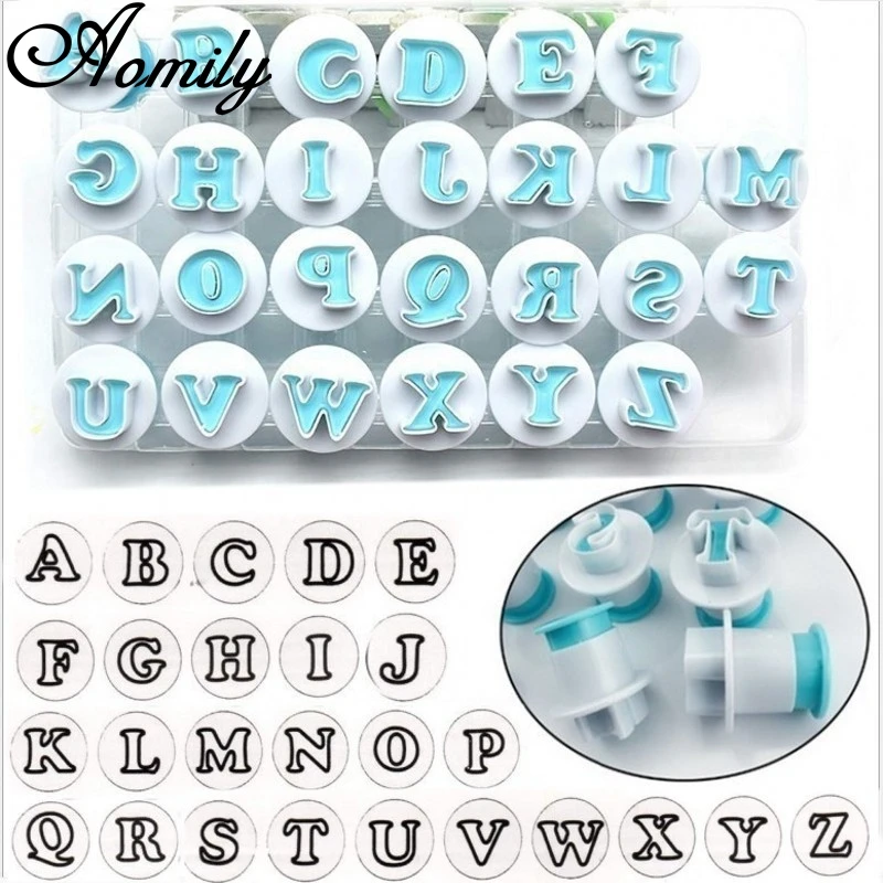 

Aomily 3D Letters Numbers Spring Mould Cutter Set Cookie Fondant Baking Tool Birthday Biscuit Sugarcraft Fondant Press Ebosser