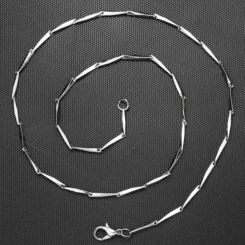 

New Stainless Steel Melon seed Chain necklace Width 2mm Fashion Necklace Men's Lady Chain Necklace Silver 49cm