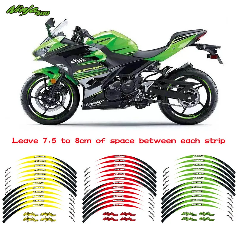 New Motorcycle Sticker For Kawasaki ninja 400 front&Rear Edge Outer Rim