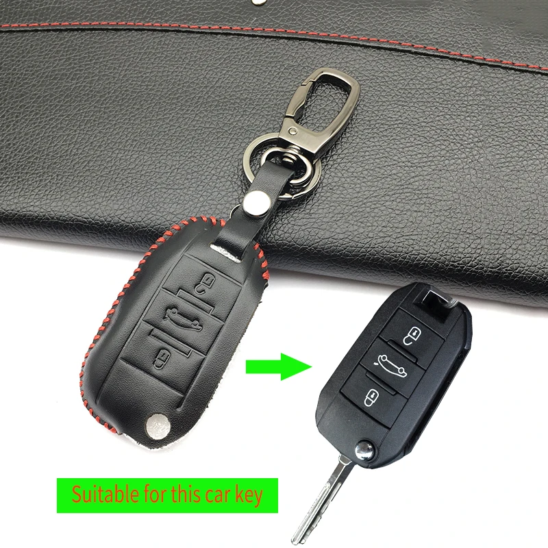 Для Peugeot 2008 3008 4008 301 308S 408 508 2014 2016 3 кнопочный чехол для ключей новый дизайн кожаный