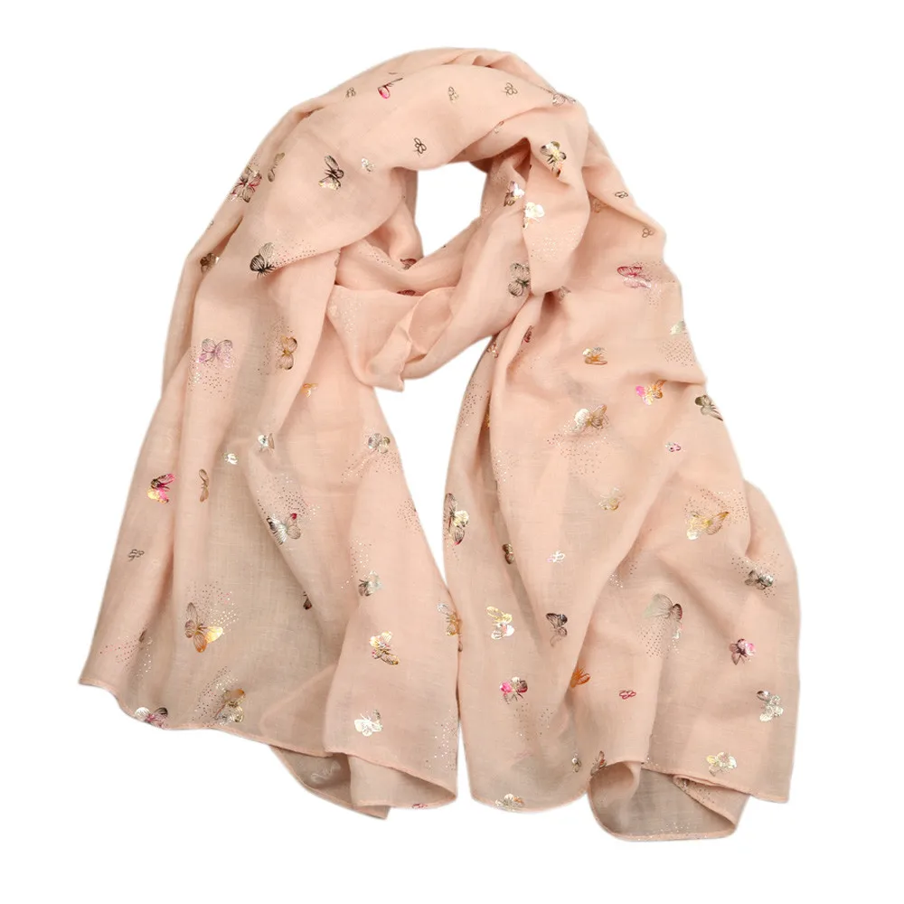 

Lady Butterfly Print Long Wrap Women's Shawl Pashmina Stole Scarf female chiffon Scarves Cachecol feminino inverno Beach capes