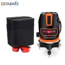 GOXAWEE, 360 градусов, 5 линий, 6 точек, лазерный уровень, измерительные инструменты, вертикальный и горизонтальный поворотный крест, красная лазерная линия, инструменты для выравнивания