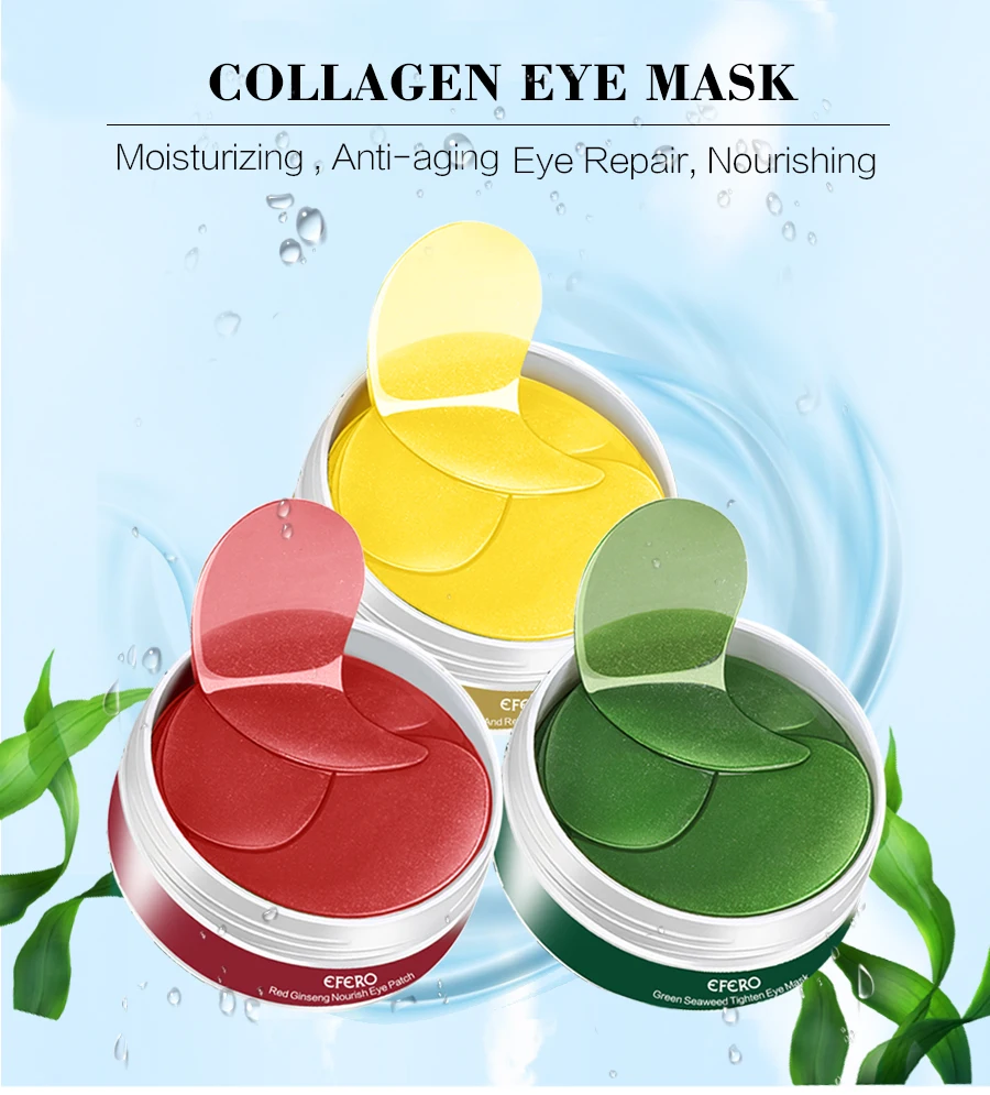 120pcs/2box Collagen Eye Mask Anti Aging Fine Lines Dark Circles Removal Gel Eye Patch Moisturizer Eye Gel Mask for Face Care