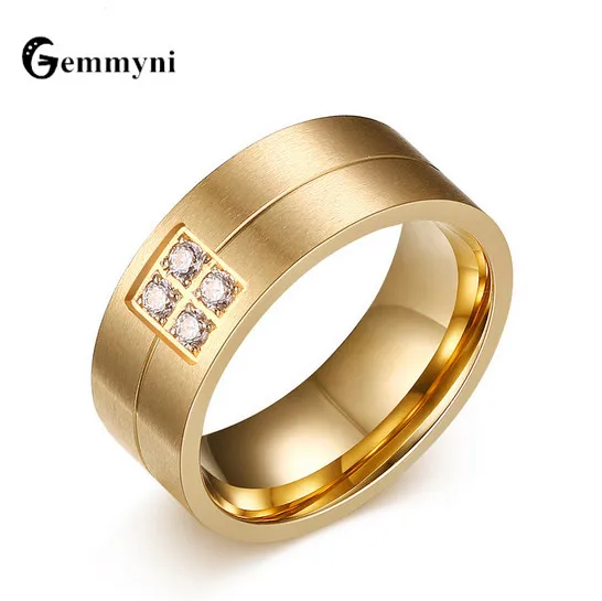 www.waterandnature.org : Buy Cool Ring For Men Gold CZ Gold Titanium Stainless Steel Engagement Wedding ...