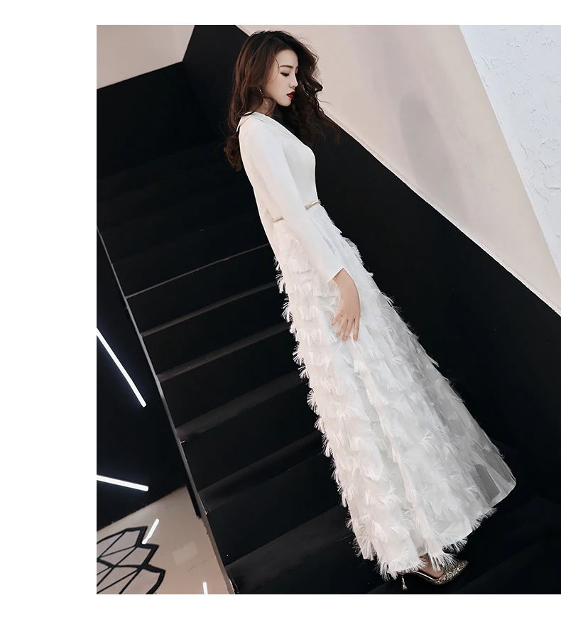 Wei yin белые вечерние платья элегантные вечерние кружевные платья Длинные вечерние платья стильные женские платья для выпускного вечера WY1643