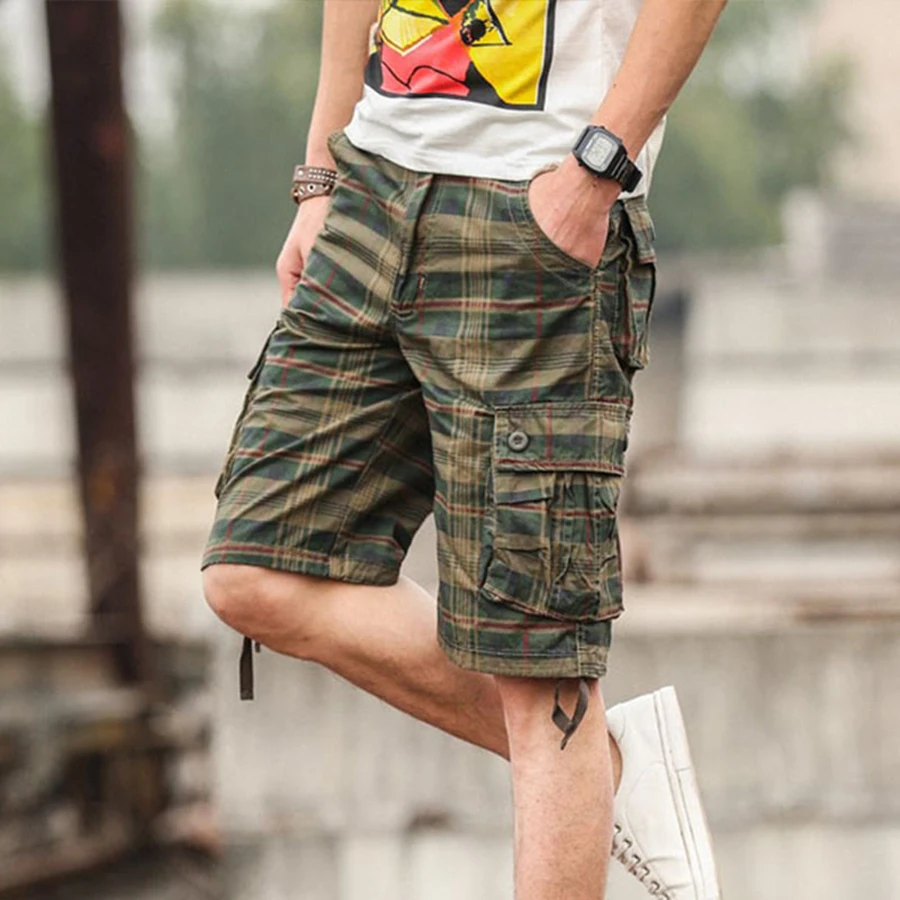 Military Cargo Shorts Men Hip Hop Baggy 