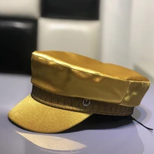 Атласная Военная Кепка женская модная шляпа в стиле милитари бейсболка кола, кепки Женская кепка берет Британский Ретро стиль гладкая Кепка