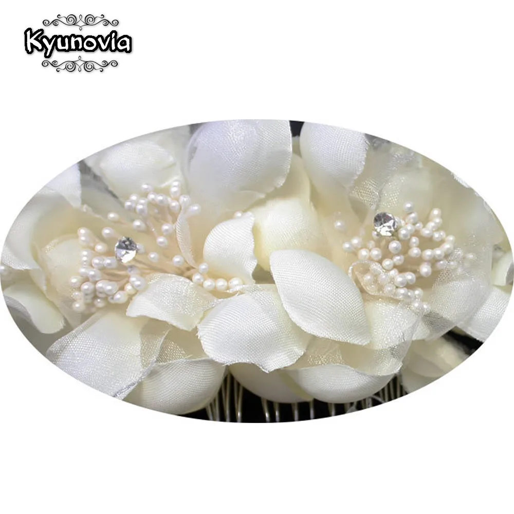 Kyunovia Factory Price High Quality European Style Hand made Wedding Flower Hat As the Wedding Photos Bride Headwear D17