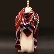 Za Winter luxury Brand Plaid Cashmere Scarf Women Oversized Blanket Scarf Wrap long Wool Scarf Women