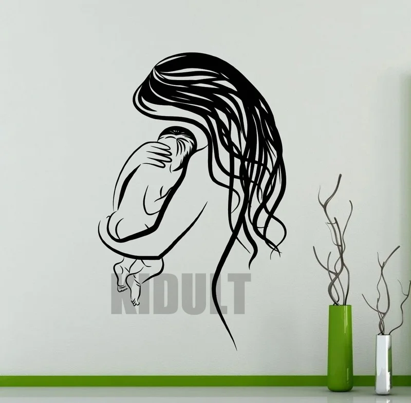 Creative Mother and Baby Wall Decals Motherly Love Wall Stickers Vinyl