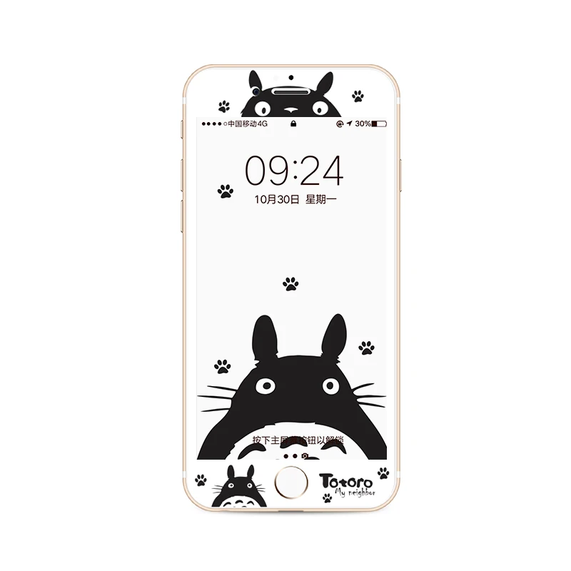 Новинка, Передняя пленка Totoro для iPhone 7/8 plus, закаленное стекло, экран с мягкими краями, протектор для iPhone 6 6s plus+ наклейка на кнопку