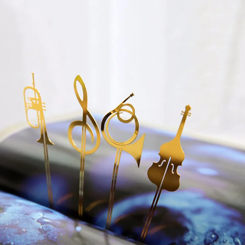 8 шт./лот Западная книга инструментов Марка винтажная металлическая Закладка в виде музыкального инструмента труба канцелярские принадлежности для скрипки школьные принадлежности marcapaginas F14