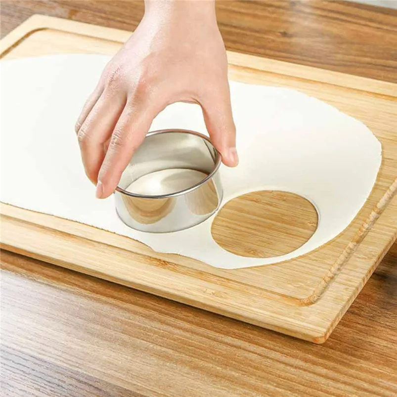 3PCS 403 Stainless Steel Dumpling Mold Round Biscuit Product Selling Point Kitchen Accessories Silver Round Molds 40MR0412