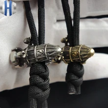 Красный Предупреждение дирижабль латунный нож бусины Сделай Сам ручной работы аксессуары Подарки EDC выживания бусы на веревочке