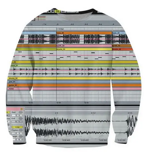 2018 Ableton Live Crewneck Толстовка среди музыки Программы для компьютера 3D трикотаж Для