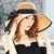 HT2505 Straw Hat Women Solid Plain Packable Summer Sun Hat Lady Floppy Ribbon Bow Band Big Wide Brim Hat Female Women Beach Hat 25