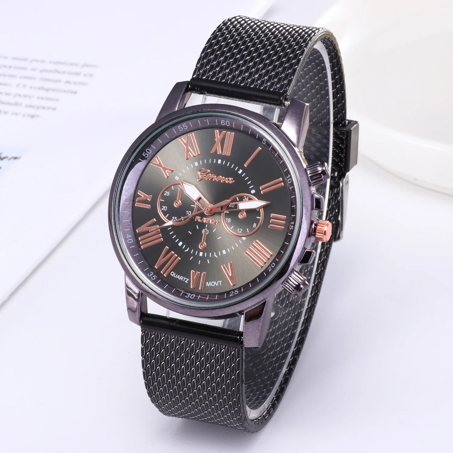 Geneva трехглазые часы с двумя буквенными римскими цифрами часы роскошные стальные механические часы женские часы-браслет