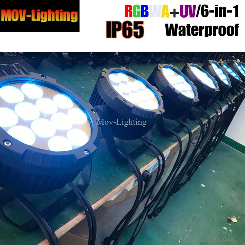 Водонепроницаемый светодиодный сценический прожектор Par 12x18W RGBWA UV DMX512 IP65