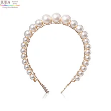 JUJIA, Корея, стиль, модные, серебристые, с искусственным жемчугом, повязки для волос для женщин, украшения для волос, свадьба, праздник, вечеринка, подарок