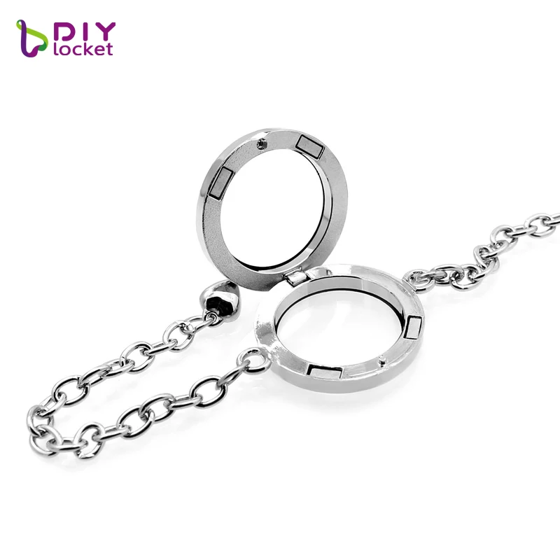 Diylocket 10 шт. 30 мм серебристый цвет Круглый Магнитный стеклянный плавающий медальон