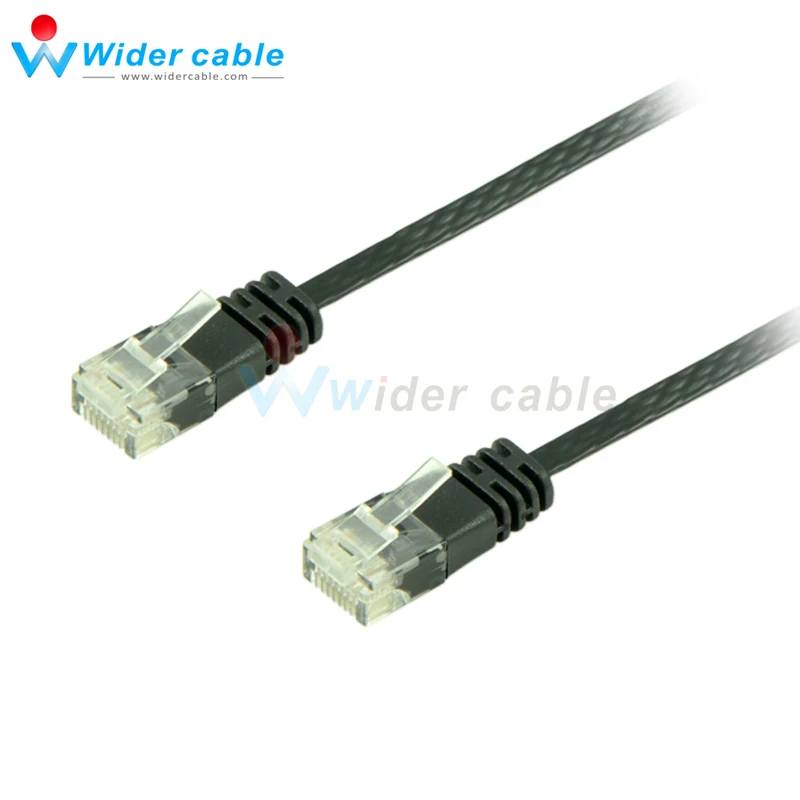 5 шт./лот плоский сетевой кабель Cat 6 черный Ethernet-кабель Cat6 RJ45 M/M тонкий