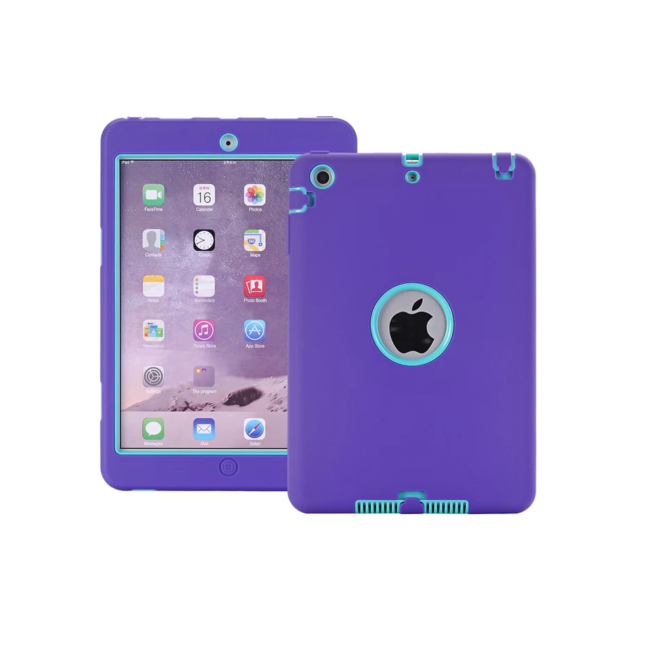Чехол для iPad Mini 3 2 1 retina Kids безопасный защитный противоударный ударопрочный Ударопрочный силиконовый Жесткий чехол для планшета с защитой от царапин - Цвет: Mini Purple Mint