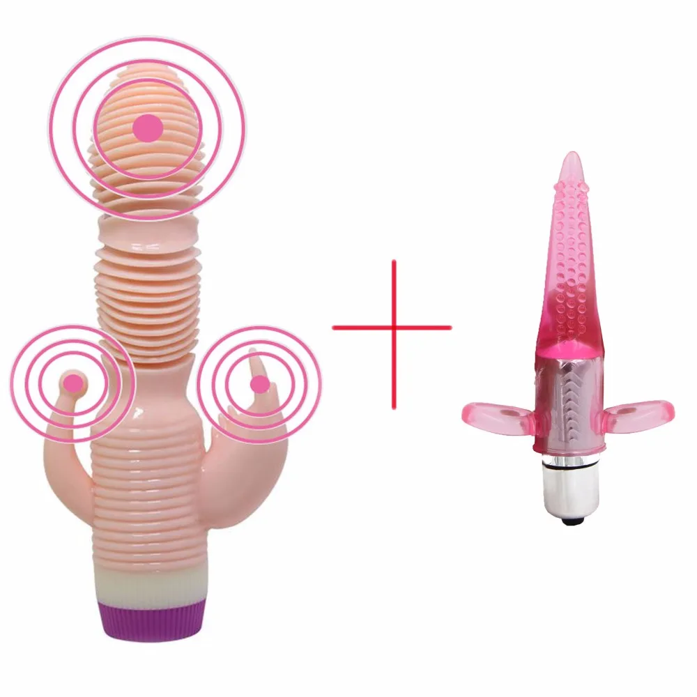 2PCS/Set Tongue&Triple Vibrator Sex toys for Women G Spot Clitoris Stimulator Dildo Vibrators for Woman Sex machine Shop