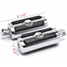 Pair Skull Foot Pegs Peg Footrests Footpeg Support For Male Mount Style Dyna Cross Bones Bad Boy XL 883 1200 Softail FL