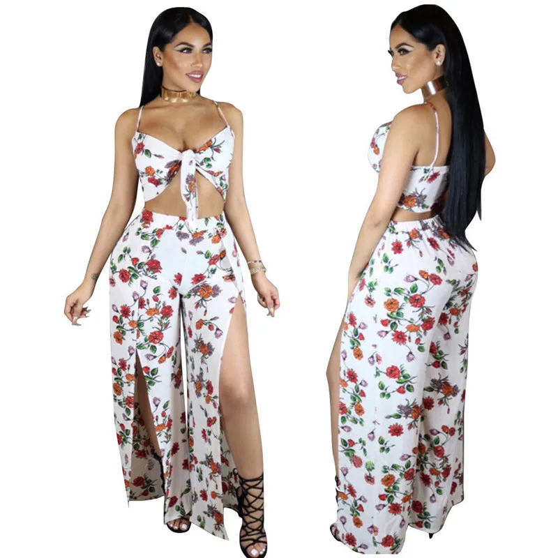 Buy Women Fashion Floral Print two piece dresses long