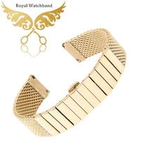 20mm 22mm Silver Stainless Steel Shark Bracelet Watch Mesh Band Replacement Strap