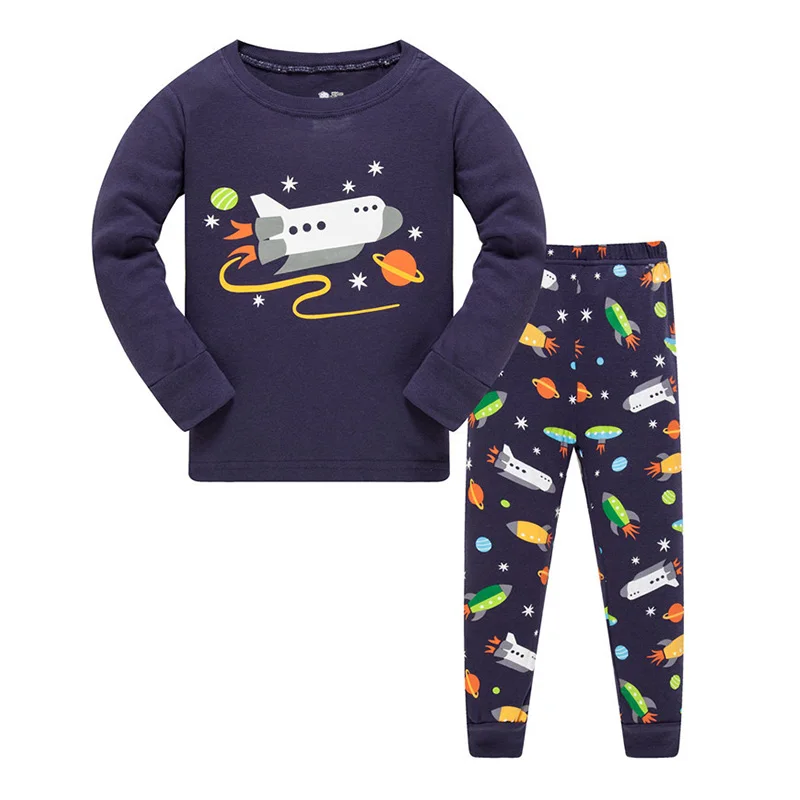 Girl Pajama Gift B Cotton Crewneck Boys-Girls Sleepwear Pajama 2 Pcs Set
