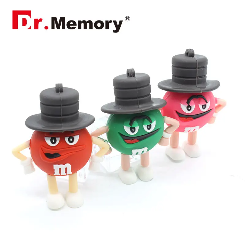 

Dr.Memory USB Flash Drive Cartoon Pen Drive 32GB 64GB 128GB PenDirve 4G 8G 16G Cute MM Bean Model USB Memory Stick Flash Card