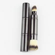 1pcs Quantity Limited Real H Glass Leftover Retractable 2-Ended Complexion Foundation And Blush Makeup Brushes
